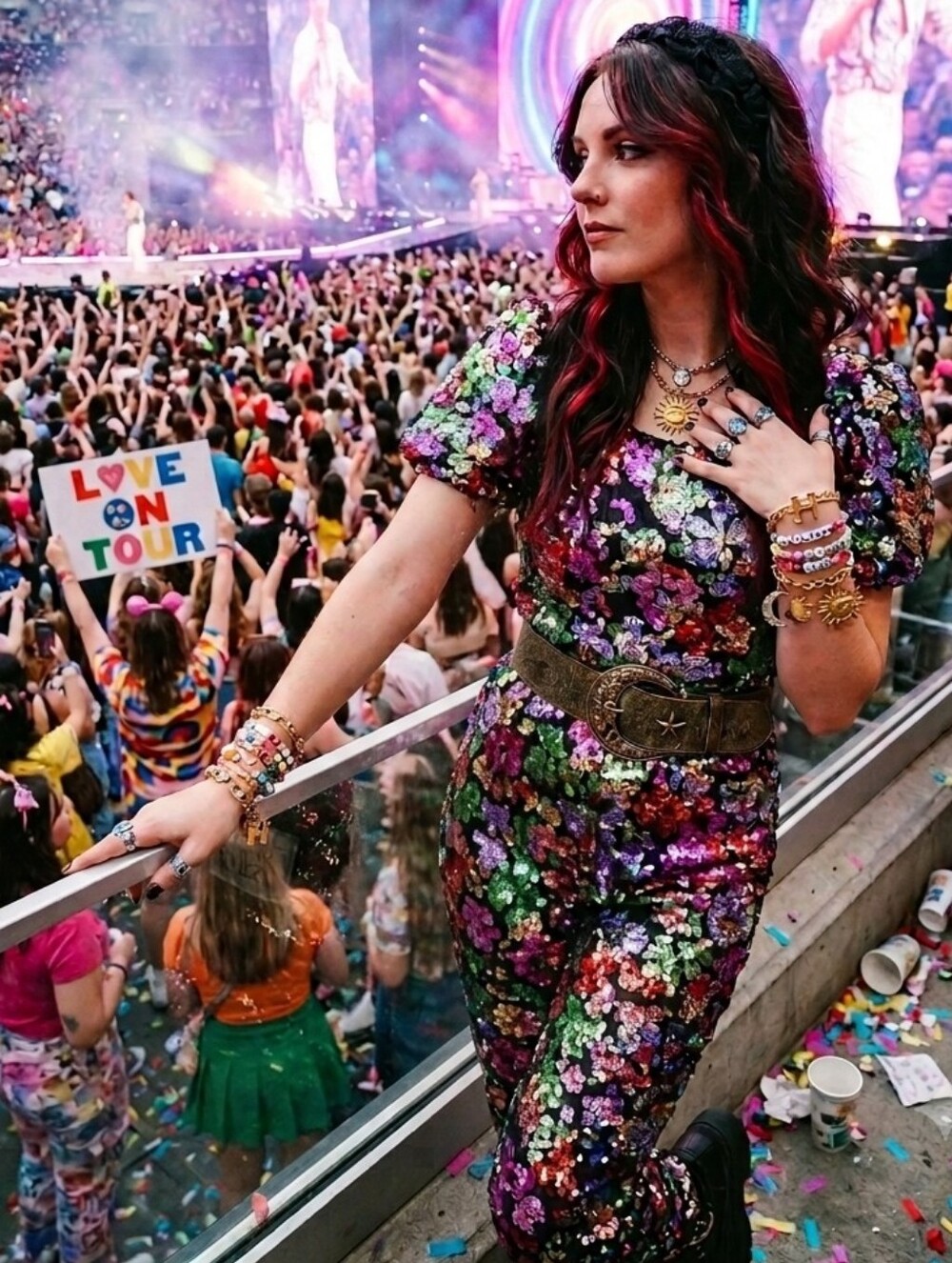Ivy City Co. Showstopper Sequin Jumpsuit - Vibrant Multi-Color Party Jumpsuit XS - Picture 17 of 17